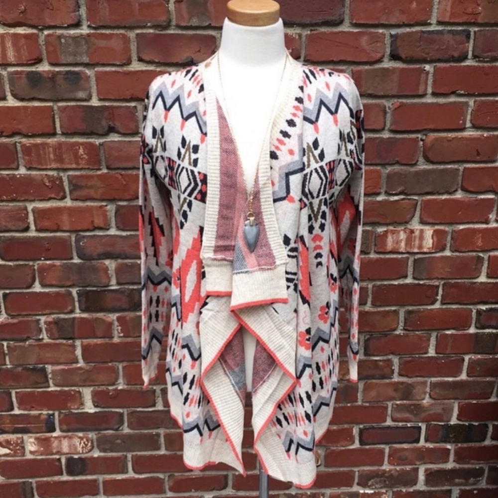 *Jr.s fit*  Tribal Print Open Cardigan